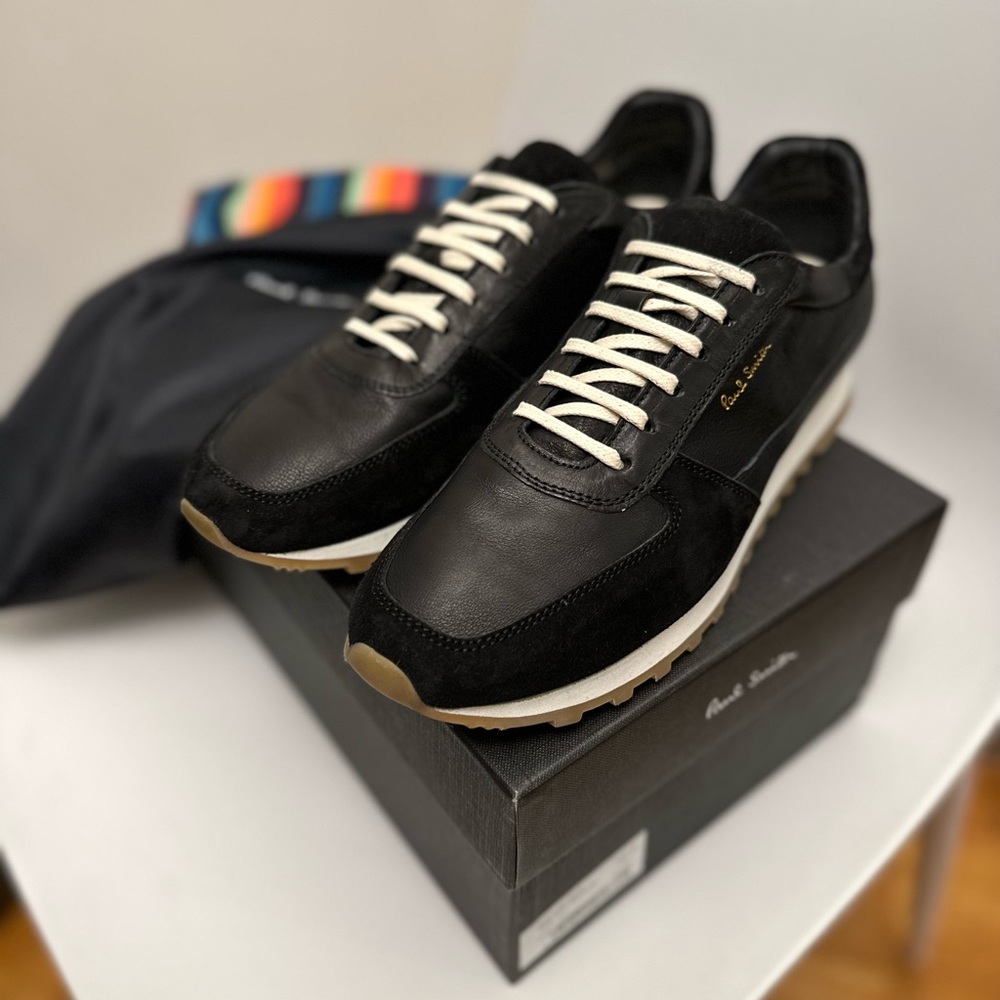 The Paul Smith Women's Velo Eco Leather Black Low Top Sneakers NWT